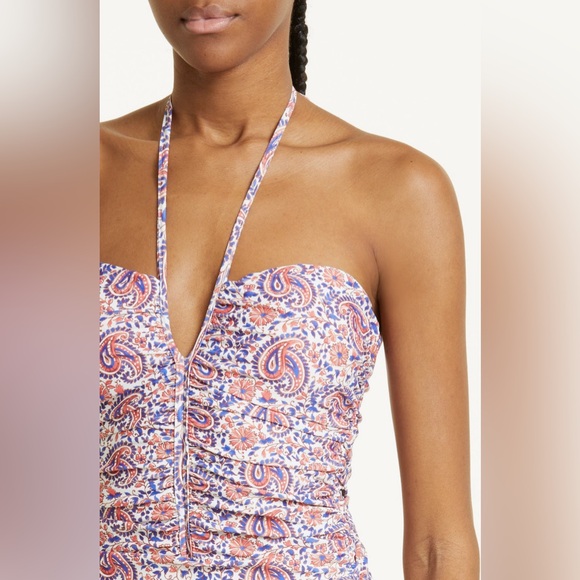 Veronica Beard Hazina Paisley Ruched One-Piece Swimsuit, X-Small, $328 - Picture 4 of 14